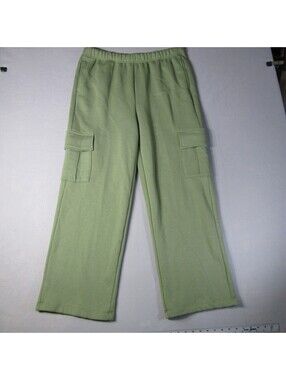 NWT DSG Classic Fleece Cargo Pants Women's L Green Theme